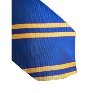 Designer Collection Regal Men's Blue Gold Stripe Silk Tie 54x4